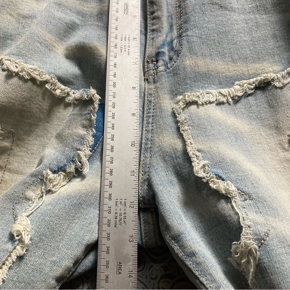 Guapi Jeans Men’s 36x37 Slim Super Stacked Distressed High Rise Blue Celebrity - Picture 5 of 9